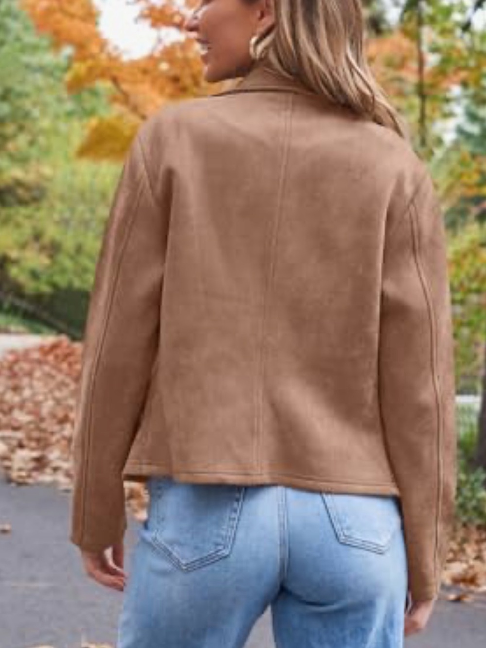 Automet Faux Leather Suede Brown Moto Jacket Size Small New with tags - Picture 2 of 7